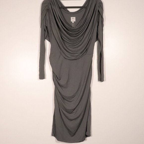 NWT Halston Heritage Draped Dress in Slate